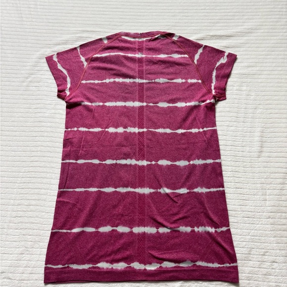 lululemon athletica Tops - Lululemon Athletica Pink and White Striped Short Sleeve Tee